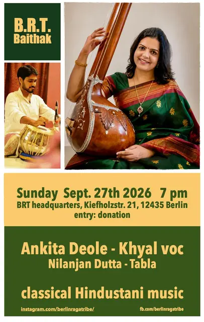 Concert poster — Berlin Raga Tribe Baithak